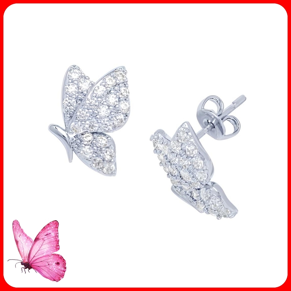 Macy's Cubic Zirconia Butterfly Stud Earrings for Valentine's Day